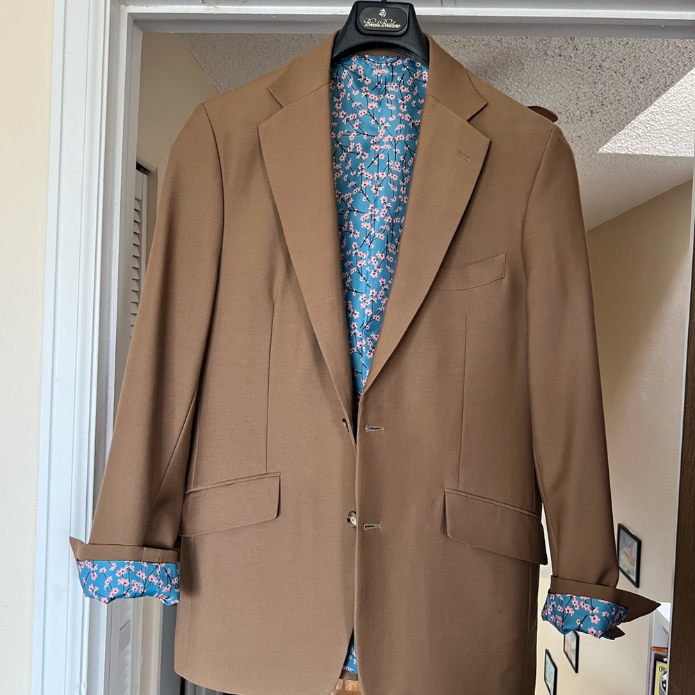 Brown blazer / Custom made / 42R / British Fabric